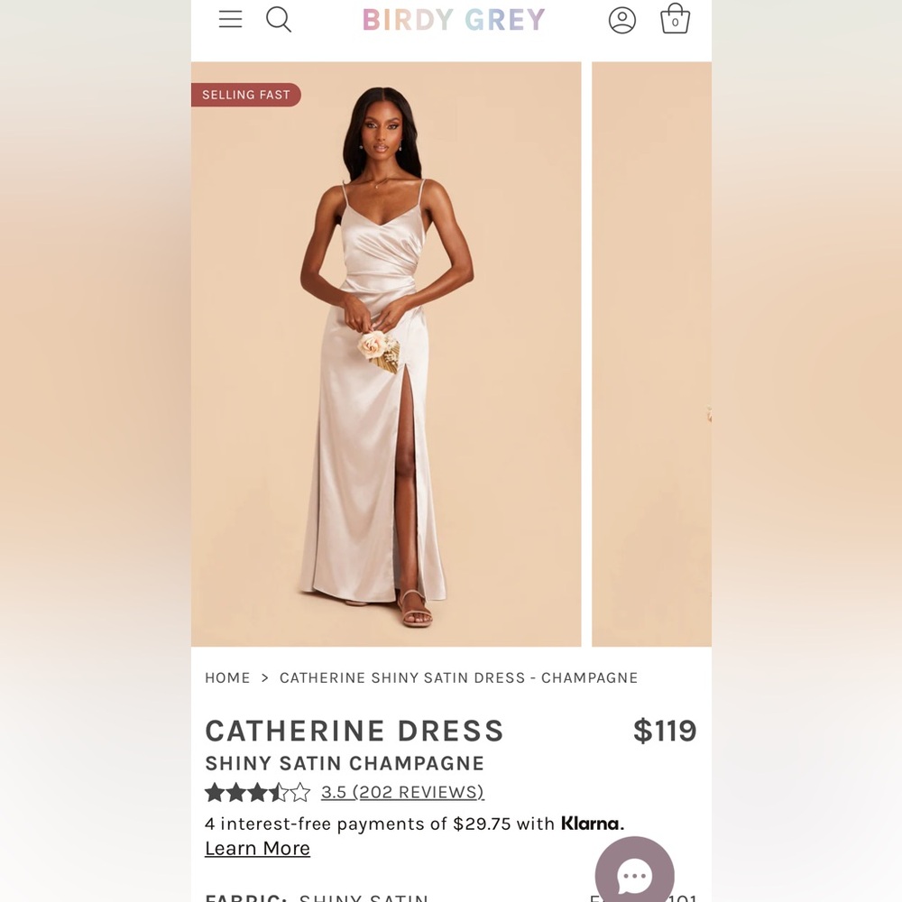 Birdy Grey Catherine Dress in Shiny Champagne